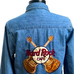 Vintage Hard Rock Cafe NY Denim button down shirt.